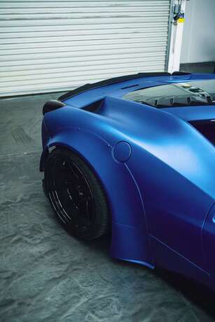 Blue Ferrari after detail