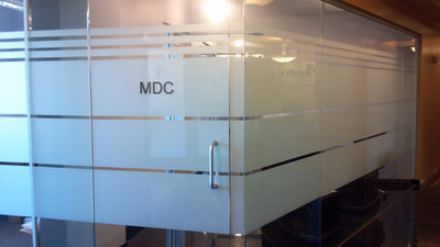 MDC banner tint for glass conference room